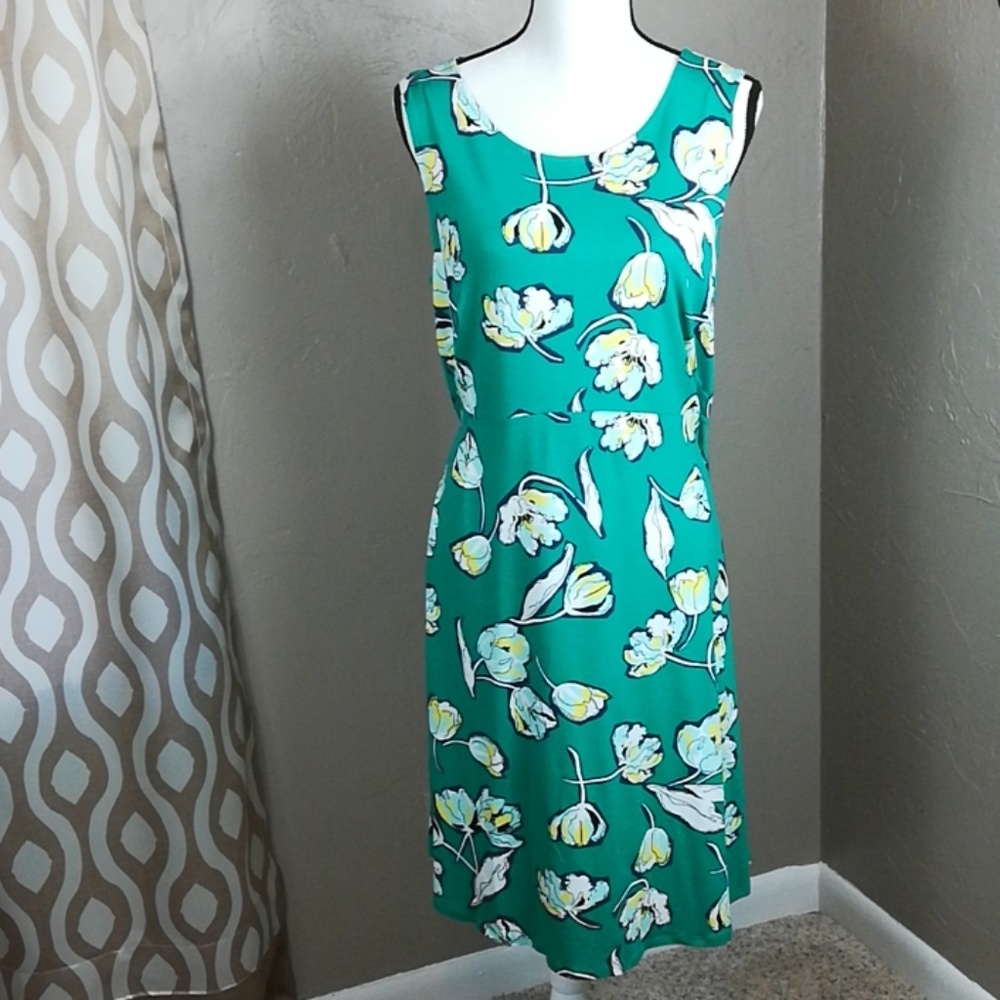 Apt 9 Green Floral 0X knit dress Plus womans